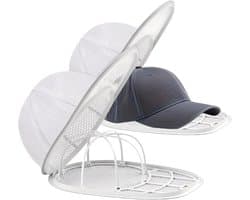 Cap Washer - 2 stuks - Beschermt Petten tegen Vervorming - Inclusief waszak met ritssluiting - Wasaccessoire - Voor Platte en Gebogen Petten - wit
