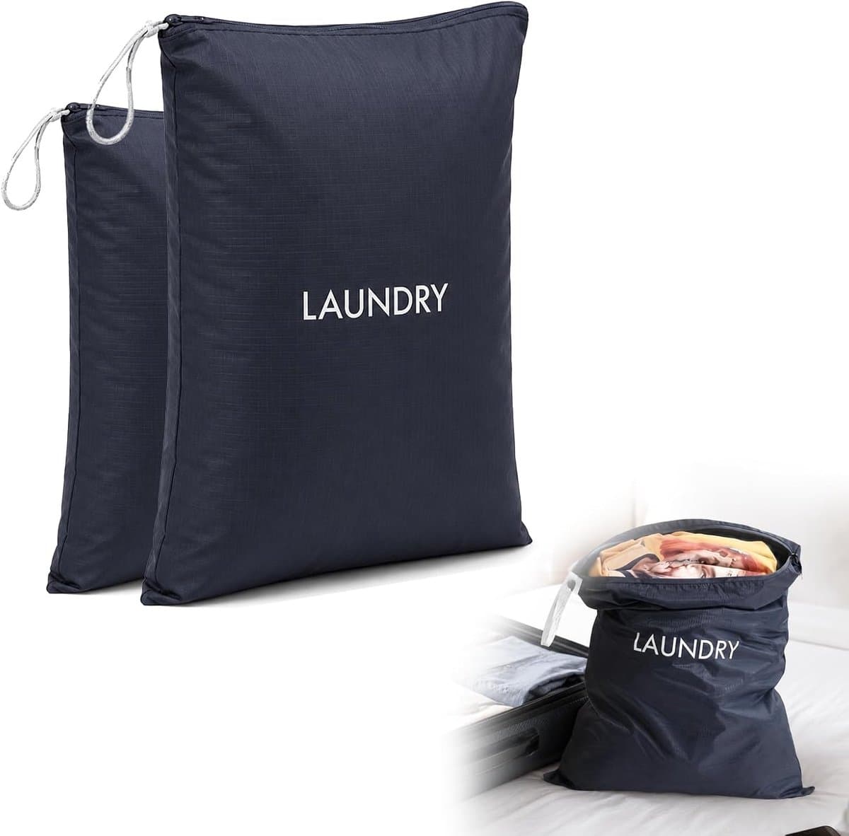 Zolara Waszakken, nylon, waterdicht, opvouwbaar, voor op reis, compatibel met thuis, op reis en op vakantie, lichtblauw - ShopVlot — afbeelding 1