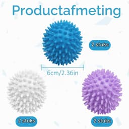 6 stuks wasballen voor wasmachine, drogerballen, wasballen voor donsjacks, herbruikbare drogerbal, wasdrogerbal voor thuisreiniging — thumbnail 5