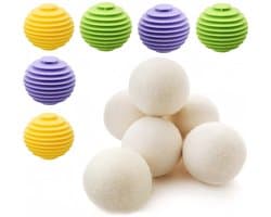Set van 12 Herbruikbare Wasballen van Schapenwol voor de Droger