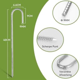 Set van 8 Sterke Zink Geplakte Grondankers 40 cm — thumbnail 4
