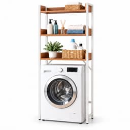 Wasmachine kast - 166x63x25 cm - natuur-wit — thumbnail 1