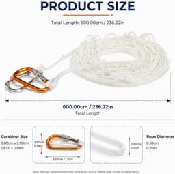 Waslijn voor buiten en binnen, 6 m, winddichte nylon waslijn — thumbnail 2