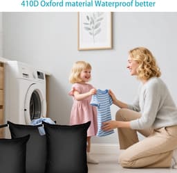 Waszakken, zwarte zakken voor kleding, reizen, waterdichte tas voor zwembad met ritssluiting, voor zwemmen, camping, gym — thumbnail 2