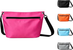 Outdoor rugzak, 6 l, lichte droogzak, met verstelbare schouderriem, geschikt voor kamperen, wandelen, strand, kajakken, zwemmen, roze fuchsia, Waterdichte tas — thumbnail 1