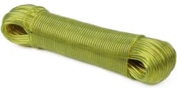 Waslijn met stalen kern - Stabiel droogkoord - Kleding drogen - Weerbestendig PVC coating - 50 meter lengte - Geel — thumbnail 1