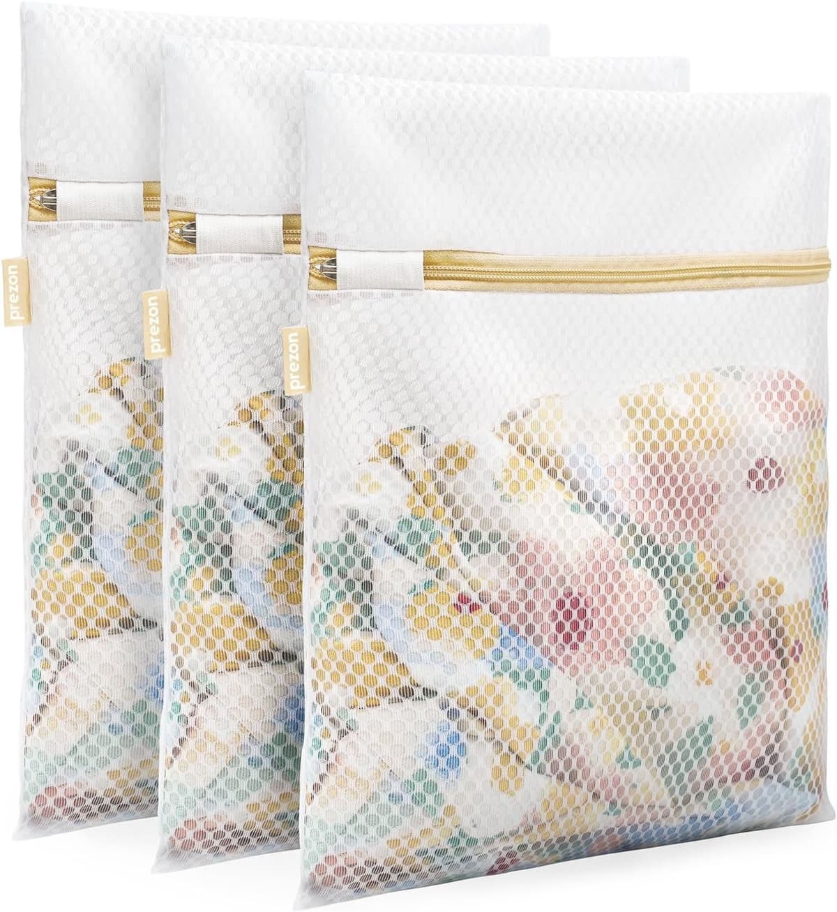 Herbruikbare en duurzame waszakken van mesh voor delicate kleding, lingerie en babykleding - set van 3 stuks — afbeelding 1