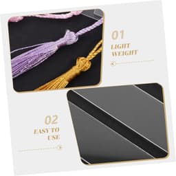 1set Transparante Acryl Boekmerken Met Kleurige Flowertassels Onvoltooide Blanke Boekmerken Voor Creatieve Projecten Studeren — thumbnail 2