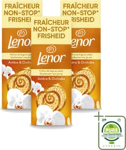 3 x Lenor – Geurbooster – Amber & Orchidee – 12 Wasbeurten – 155 g - Grootverpakking - Geurparels - Wasgeur - Luxegeur - Orchidee - Vanille — thumbnail 1