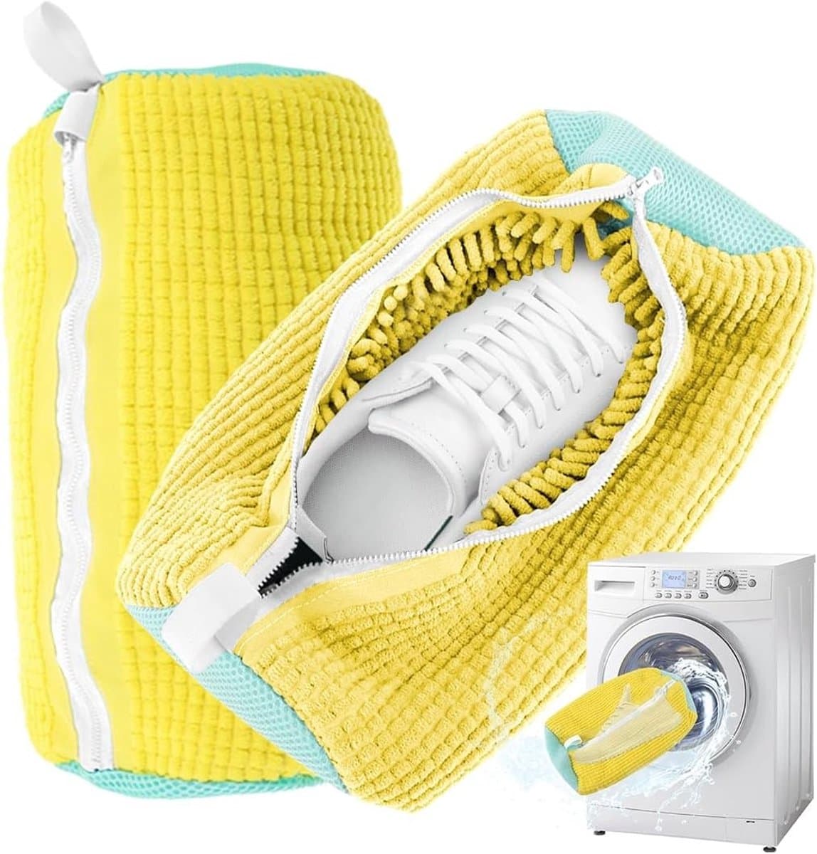 Set van 2 waszakken voor schoenen, ideaal voor delicate items, met 360 graden bescherming en optimale reiniging in de wasmachine — afbeelding 1