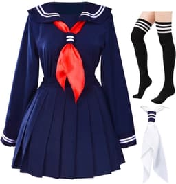 Japanse schoolmeisjes matroosjurk, shirts uniform anime cosplay-kostuums met sokken, set — thumbnail 1