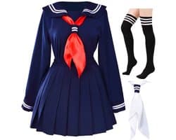 Japanse schoolmeisjes matroosjurk, shirts uniform anime cosplay-kostuums met sokken, set