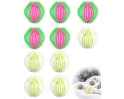 10 ballen voor de wasmachine 3,5 cm, ballen voor het verwijderen van dierenharen en haren tegen pluisjes, voor was en droger, gemengde kleuren.