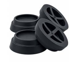 Fixem® - Trillingdemper wasmachine - Droger trillingdemper - Anti schudden - Wasmachine voet - Anti Trilling mat - Geschikt voor universeel gebruik - 4STUKS - Zwart - Zacht rubber geen PVC