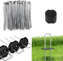 Grondankers, grondhaken 50 stuks + 50 stuks sluitringen (150 x 40 mm, Ø 2,5 mm), anti-roest, verzinkte haringen, voor - ShopVlot — thumbnail 5