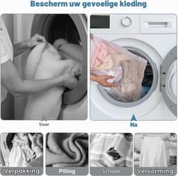 Set van 2 Grote Wasnetten 60 x 80 cm voor Kleding en Delicate Was, Ideaal voor Wassen — thumbnail 2