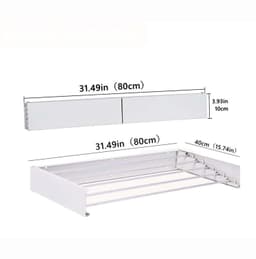 Wall Mounted Clothes Airer, Retractable Foldaway Laundry Clothes Drying Rack, 20kg Capacity. — thumbnail 1