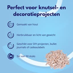 Knaak Mini Wasknijpers 50 stuks - 2.5 cm - Hout - Fotoknijpers - Voor Knutselen, Decoratie & Foto’s — thumbnail 2