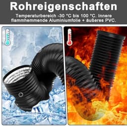 Flexibele Afvoerslang 150 mm - 3 meter Aluminium Ventilatiebuis voor Airconditioning en Wasdroger — thumbnail 5