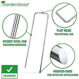 Grondankers voor Tuinbevestiging - 100 Stuks - Roestvrije & Verzinkte Grondankers - 150 mm x 25 mm x Ø2.8 mm - Stalen Grondpennen en Grondhaken — thumbnail 3