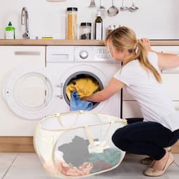 QTTVBTNA -Opvouwbare Pop-up Wasmand met Handvatten – Ademend Mesh Ontwerp – Lichtgewicht & Draagbaar – Ideaal voor Slaapkamer, Badkamer, Studenten, Camping & Reizen — thumbnail 4