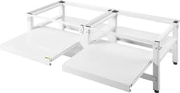 Wasmachineverhoger 355 mm Hoog, Onderstel met Uitschuifbaar Schap, Belastbaar tot 318 Kg, Antislipvoetjes, Geschikt voor Wasdroger, Sokkel, Universeel Compatibel, Wit, 2-Pack — thumbnail 2
