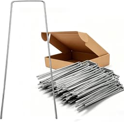 Grondankers verzinkt, U-vormige tuin haringen 150 x 35 mm - Ø 2,5 mm, perfect voor onkruiddoek, tuinvlies en netten bij camping en tuinwerk — thumbnail 1