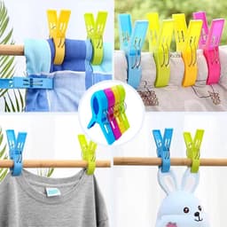 SnelShoppen - 8 Pcs Kleurige Grote Klemmen, Plastic Handdoek Clips voor Strandhanddoeken, Badhanddoeken, Kleden, Kleding, 12cm x 9cm, Lichtgewicht en — thumbnail 5