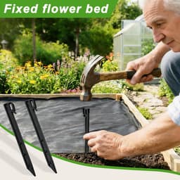 SnelShoppen - Pack van 20 Plastic Grondankers - 25 cm Zwarte Grondsteken voor Tuin, Tentconstructie, Onkruiddoek en Tuinranden — thumbnail 3