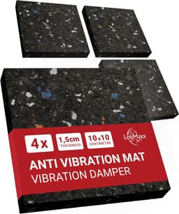 SnelShoppen - Non-slip mat set van 4 - 10cm x 10cm rubber mat - 1.5cm dikke anti-vibratie mat voor wasmachine, droger, koelkast, en meer - Geluidsisol — thumbnail 1
