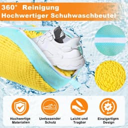 Dailygoods - Schoenwaszak, 2 stuks, wasmachine, multi-bescherming, schoenenzak, wasmachine (geel) — thumbnail 3