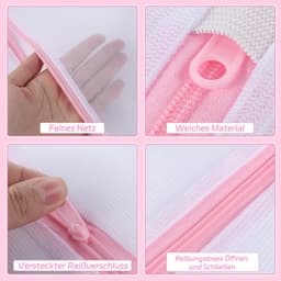 Dailygoods- Wasnet 5 Stuks - Fijnmazig Beschermnet - Waszakken met Ritssluiting - Opvouwbaar - Polyester - 3 Maten (30x40 cm, 40x50 cm, 60x60 cm) - Waszak — thumbnail 5