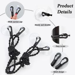 Dailygoods- Waslijn Uitschuifbaar 1,5/3 m - 2 Stuks Reiskleding - Draagbaar - Winddicht - Haken/Zuignap - Hoogwaardig Nylon - Wasophanglijn — thumbnail 4