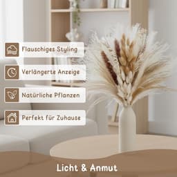 62 stuks witte pampasdecoratie — thumbnail 4