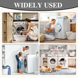 Beschermhoes voor wasmachine en droger met frontbelading, waterdicht en stofdicht, Oxford-polyester, zilverkleurig, met ritssluiting, maat L: 51-57 x 60 x 85 cm — thumbnail 2
