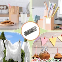 Wasknijpers, 100 stuks mini kleurrijke plastic kledingclips, sterke grip fotoclips voor foto's, hangende kleding, decoratieve ambachten, zwart — thumbnail 5