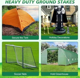 Set van 6 Grondankers voor Trampolines en Tenten, U-vormige Verzinkte Stalen Ankers, 30 cm Lang, Stormbestendig en Roestvrij, Ideaal voor Camping en Tuingebruik — thumbnail 2