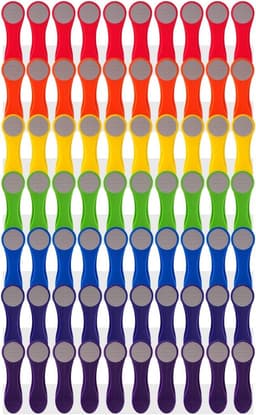 Wasknijpers set regenboog met katoenen wasknijperzak bloemen-smiley design, antislip, met karabijnhaak en trekkoord, wasbaar — thumbnail 3