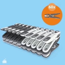 Wasknijpers Soft Grip - 60 Stuks - Extra Lang en Stabiel - Antislip - Kunststof - 85% Gerecycled Materiaal - Duurzaam - Wasknijper — thumbnail 4