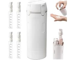 4-in-1 reisdispenserfles, navulbare, lekvrije reisflessen voor shampoo en lotion, ruimtebesparende set met drukpomp voor handbagage en toilettas