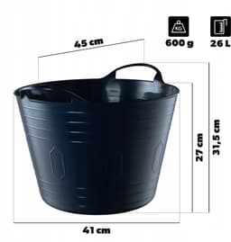 KADAX Flexibele mand universele wasbak 26L marineblauw — thumbnail 3
