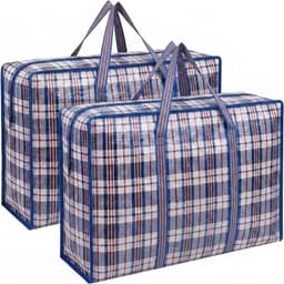 Waszakken Verplaatsen Opbergtas Jumbo Opbergzakken met Ritssluiting Verplaatsen en Kledingopslag, Kleding Opbergzakken (Blauw, 70cm*50cm*25cm) — thumbnail 2