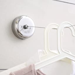 Waslijn - Uitschuifbare waslijn - Gemaakt van 304 roestvrij staal - Verstelbaar tot 2,8 meter - Draagvermogen van 5 kg - Geschikt voor balkons, badkamers, binnen en buiten. — thumbnail 4