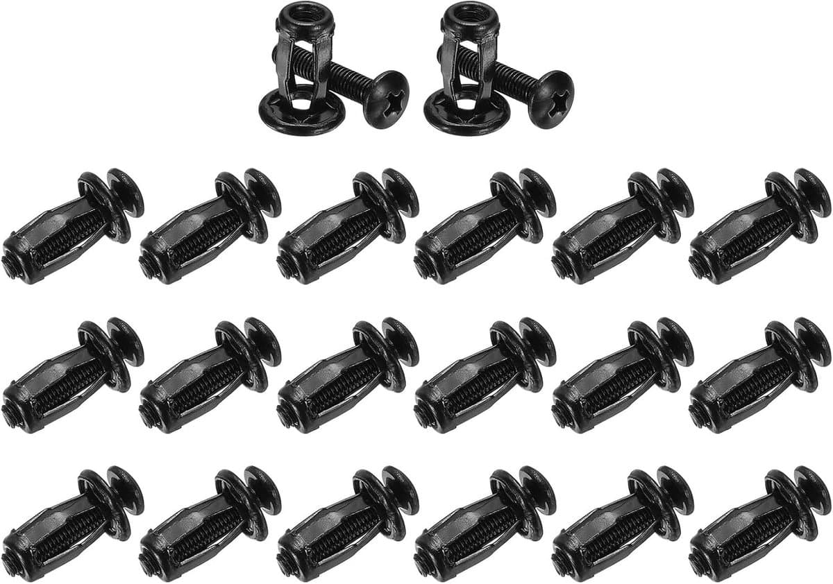 METERXITY 20-pack M5 x 18 holle deurankerset, bloemblaadjesmoeren uitbreidingsschroef krikmoer voor holle wand/aluminium bekleding/stalen buizen/ijzeren platen/kunststof panelen [zwart] — afbeelding 1