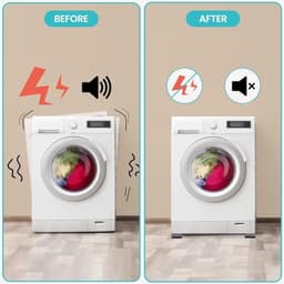 Anti Trillingsmat Wasmachine - en Wasdroger - Geluidsdempende Antislip Mat - Rubber Mat Trillingsdempers - Trillingsdempers wasmachine – Extra dik - Voetjes wasmachine & droger - Wasmachine demper – Anti trillings - vibratie - dempers pads – Antislip — thumbnail 2