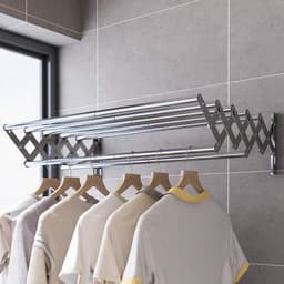ZRNS® Wasrek Hangend - Droogrek - Voor Deur Radiator of Balkon - Inklapbaar - Zilver — thumbnail 4