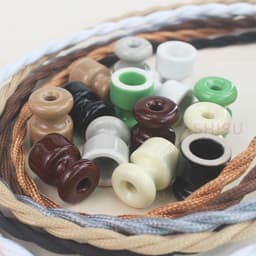 Thijox - Isolatoren van Porselein voor Gevlochten Textiel Kabels, Glanzend Groen Ø18mm, Verpakking van 12 Stuks, Perfect voor Tuin, Feest en Creatieve — thumbnail 3