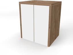 Wasmachinekast - Opbergkast Badkamer - Ruimte Besparen - Push-pull deuren - 79 x 91 cm - Taupe Steen — thumbnail 4