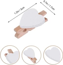 Mini Houten Hart Wasknijpers - Hart Foto Clips Kleine Wasspelden - Foto's Ophangen - Milieuvriendelijk Houtmateriaal - 3 cm - Mix-kleur — thumbnail 5