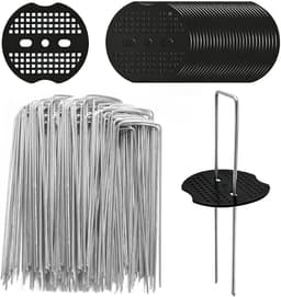 Grondanker - Zilver - 150 x 40 mm - Verzinkte U-vormige Haken met Bufferschijven - Voor Tuin en Buiten — thumbnail 1